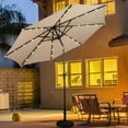 thumbnail image 2 of Costway 10ft Patio Solar Umbrella LED Patio Market Steel Tilt w/ Crank Outdoor Beige, 2 of 10