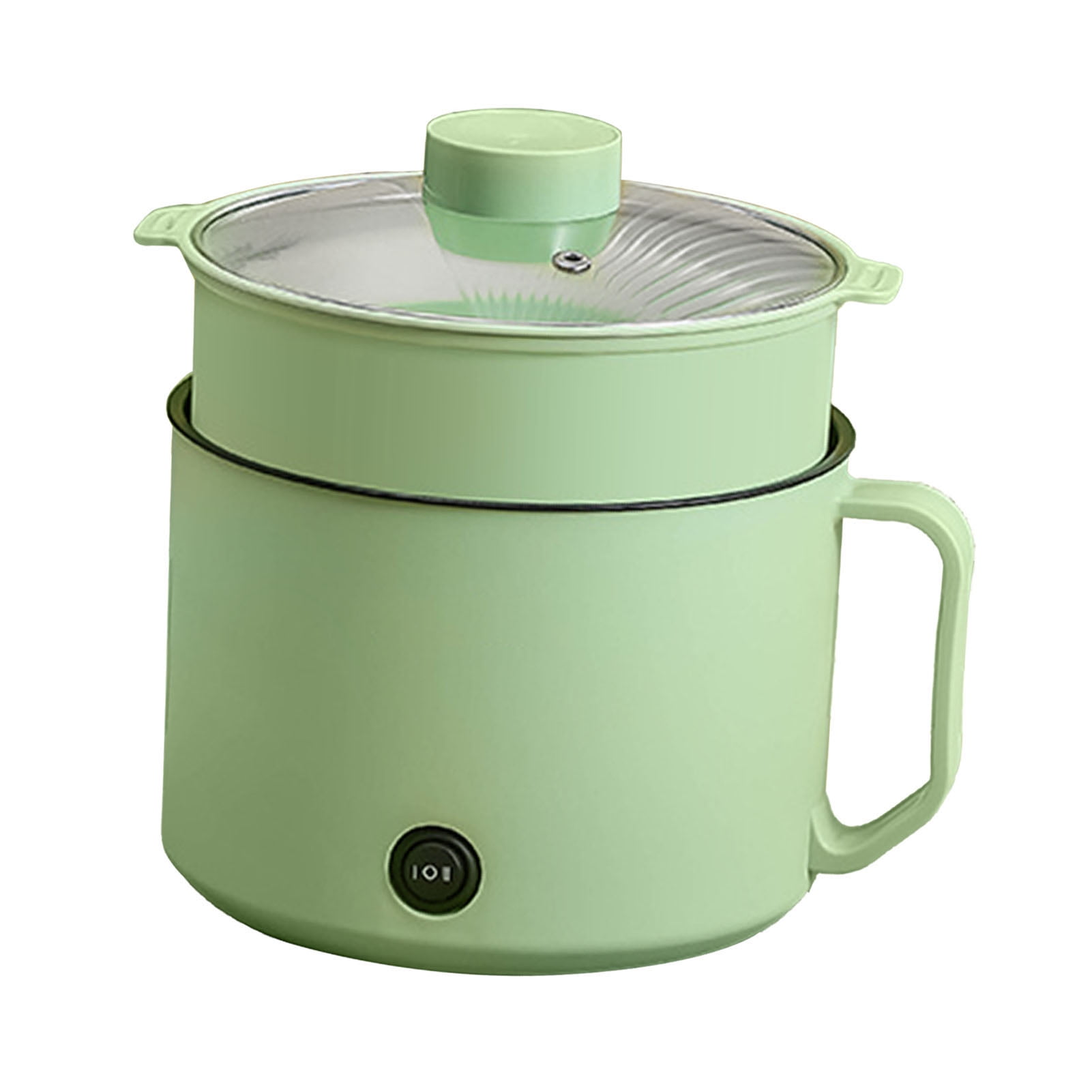 Multifunctional Electric Cooking Pot Small Mini Electric Cooker Rapid Noodle Cooker for Student Dormitories Personal Use CN 220V Mint Green and Food