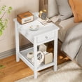 thumbnail image 4 of Side Table for Living Room, Small End Table with Drawer & Storage Shelve Black Narrow Nightstand Wooden Bedside Table for Small Spaces Bedroom and Office, 4 of 7