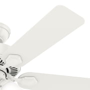 Hunter - Swanson Indoor Ceiling Fan With Light, 44-inch, Fresh White, Traditional-style, 3-speed WhisperWind Motor, 50885, for living rooms, bedrooms, home offices, kitchens