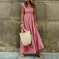 thumbnail image 2 of For Women 2024 Casual Summer Long Dress Sleeveless Square Neck Sundress Sundress Beach Vacation Mini Dress, 2 of 5