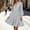 Gray, variant on QSAWXQZ Women's Long Sleeve Mini Dress V Neck Tiered Ruffle Hem Lantern Sleeve A Line Dress for Casual Fall 3XL