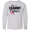 thumbnail image 3 of Inktastic Breast Cancer Awareness My Grammy is a Fighter Long Sleeve Youth T-Shirt, 3 of 5
