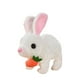 thumbnail image 3 of Conejo blanco eléctrico de peluche, simulación de mascota, conejo rábano, puede correr y llamar a los niños, casa de juego, juguete para niñas., 3 of 6
