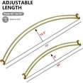 thumbnail image 3 of Rustproof Wall Mounted Aluminum Double Curved Shower Curtain Rod, Screw Mount Rod, Stronger and More Secure Than Tension, Adjustable Double Shower Rod from 45" to 72", Expandable (Gold), 3 of 18