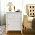 thumbnail image 3 of Costway Nightstand Accent Side End Table Storage Cabinet w/Drawer White, 3 of 11