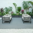 thumbnail image 2 of LeisureMod Chelsea 4-Piece Sectional Loveseat Set Black Aluminum with Cushions, 2 of 5
