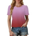 thumbnail image 4 of XuJwPNcy Summer Tunic Tops for Women Trendy Casual Short Sleeve Crewneck Eyelet Blouses Curved Hem Tunic, 4 of 6