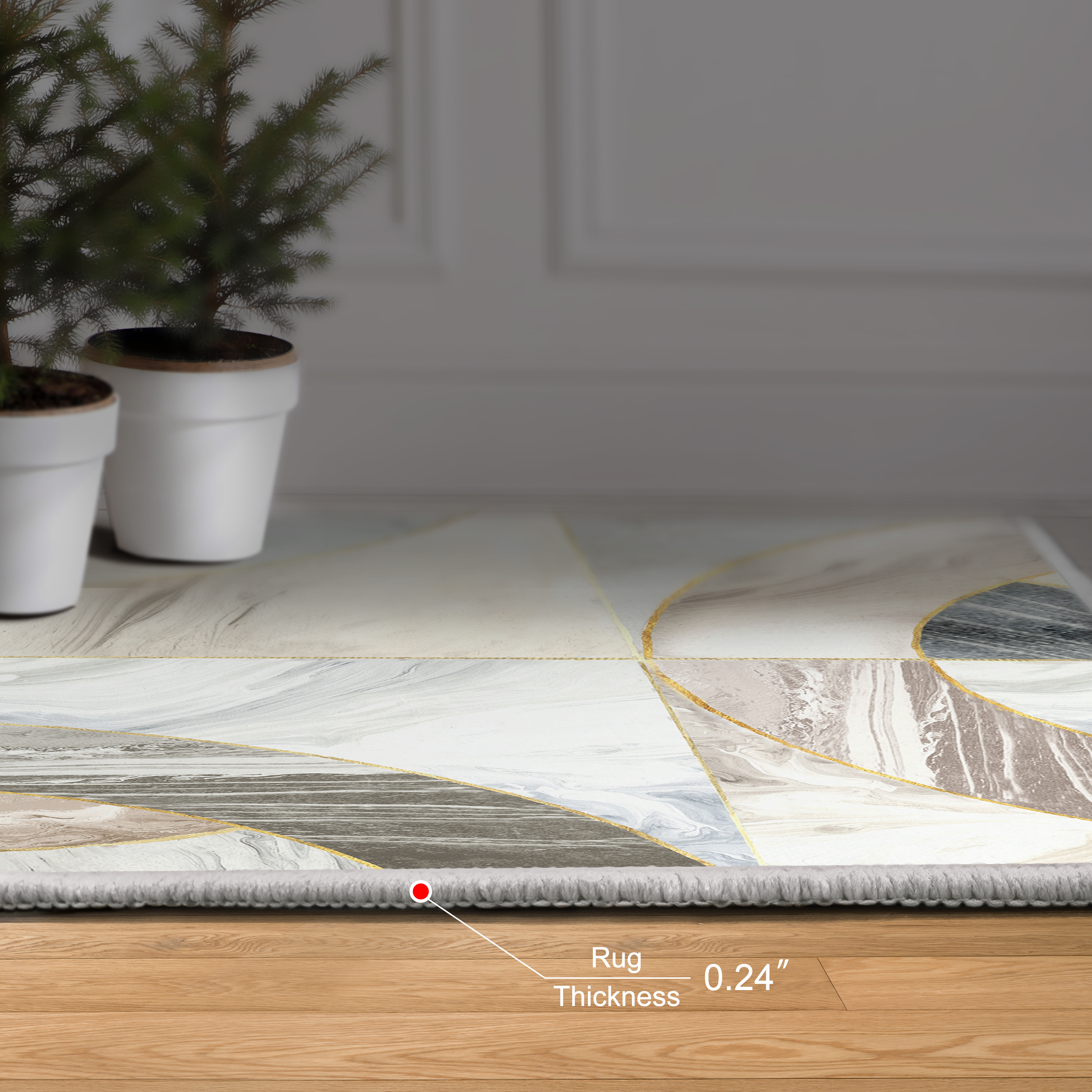 Mosaic Serenity Washable Geometric Art Area Rug size 8'x10', Power-loomed, Heavenly Softness with Non-Slipping Backing