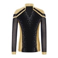 thumbnail image 3 of TSSOE Kids Boys Figure Ice Skating Clothing Sets Sparkly Dance Outfit Rhinestone Top And Pants Training Suits Gold+Black 6, 3 of 7