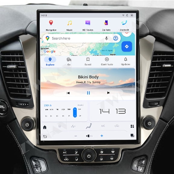 ZWNAV 14.4 inch Tesla Screen style Car Radio Android 13 Car GPS Navigation For GMC Yukon/Chevrolet Suburban/Tahoe 2015-2019 Headunit Multimedia 4G