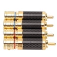 thumbnail image 4 of 4 Uds conectores RCA de alta fidelidad carcasa blindada chapada en oro conectores de Cable de altavoz de soldadura sin pérdidas para 8mm de diámetro, 4 of 8