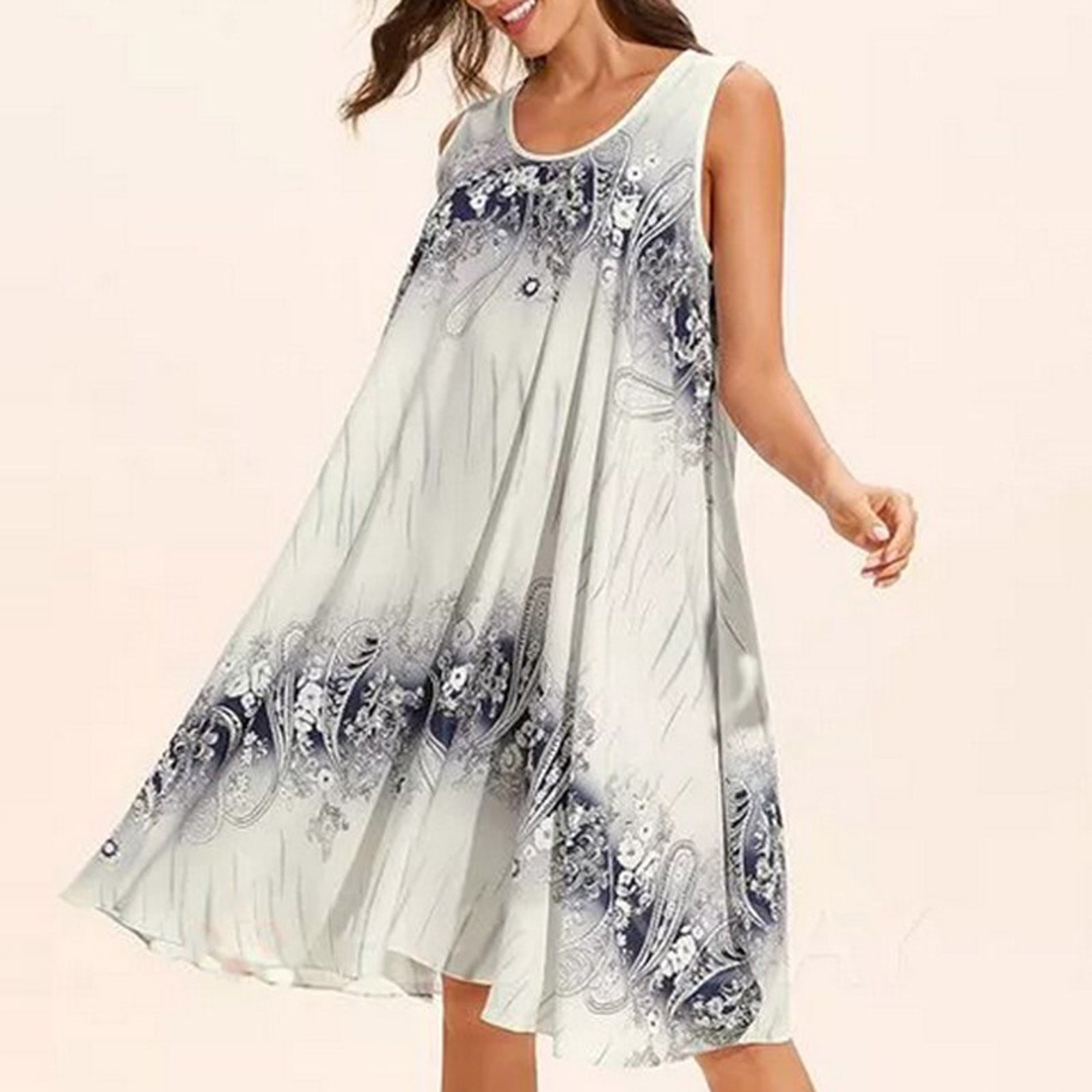 Summer Dresses 2023 Dqueduo Boho Plus Size Floral Casual Maxi Dress ...