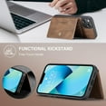 thumbnail image 3 of Case for iPhone 14 6.1 inch 2022, Detachable Magnetic Wallet Credit Card Cash Slot Case Cover Support Wireless Charging Functional Kickstand Compatible with iPhone 14 2022 (Brown), 3 of 15