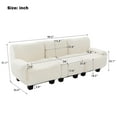 thumbnail image 2 of Euroco Modern 3-seater Sofa 94.5" Sofa Couch Chenille Upholstered Sofa with Curved Armrests for Living Room, Apartment, Guest Room, Beige, 2 of 9
