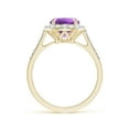 thumbnail image 2 of ANGARA Natural Round 1.7 ct Amethyst Engagement Ring with Diamond Halo in 14K Yellow Gold for Women (Size-8mm) | February Birthstone, Anniversary, Jewelry Gift for Women | Natural Amethyst Ring, 2 of 9