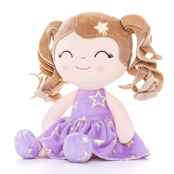 Gloveleya Baby Dolls Soft Snuggly First Baby Girl Gifts Soft Doll for Girls with Star Printed Purple Dress 12inches Galaxy Series