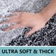thumbnail image 3 of Alfombras de baño Arotive de microfibra Shaggy, suaves y absorbentes, negras, 3 of 9