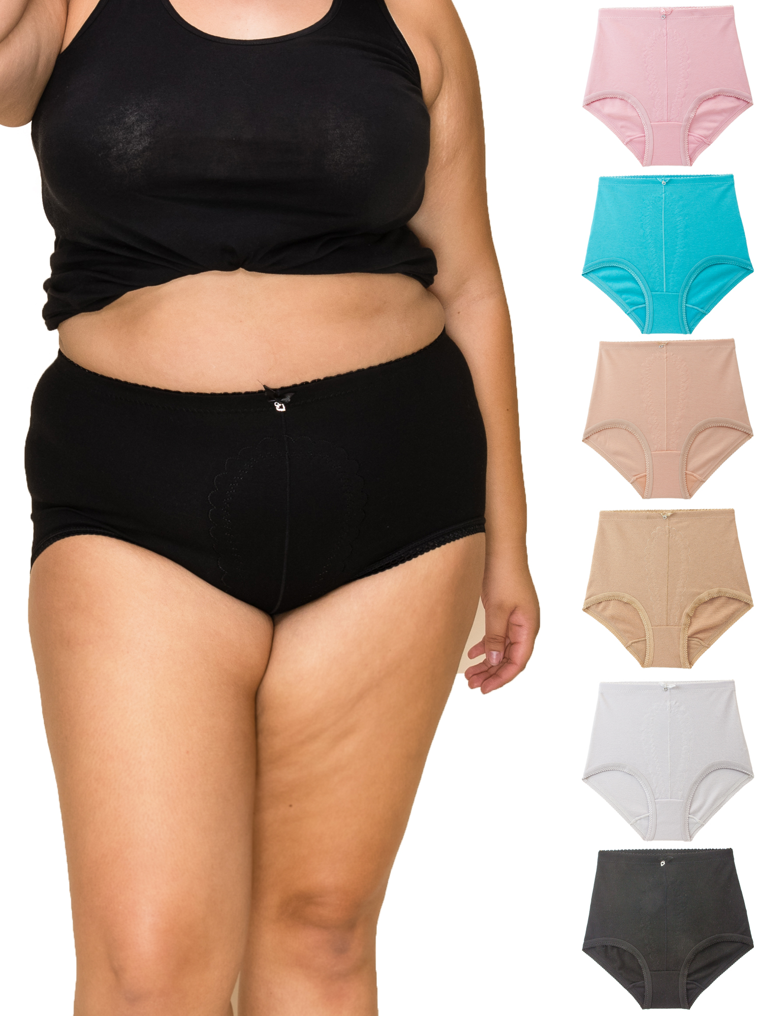 Barbras 6 Pack Womens High-Waist Tummy Control Girdle Panties
