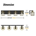 thumbnail image 4 of LIGHTINN 4-Light Bathroom Light Fixtures over Mirror, Vintage Bathroom Wall Lamp with Meshy Lantern Design Lampshade, Brushed Bronze,E26 Bulb Base, 4 of 6