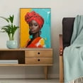 thumbnail image 5 of African Woman Headwrap Canvas Wall Art，Suitable for Living Room，Bedroom，Bathroom，Office and Dinning Room Decoration., 5 of 8
