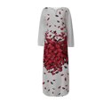 thumbnail image 4 of Vestido Largo Con Cuello en V Suelto de Manga Larga Con Estampado de Labios Rojos de Estilo Retro Para Mujer Odeerbi  ODB114227, 4 of 5