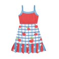 thumbnail image 4 of Uourmeti American Flag Print Girl Dresses 7-8Y Summer Spaghetti Strap Midi Dress for Patriotic Kids Skater Lightweight Soft A Line Knee Length Swing Tiered Sundress, 4 of 6