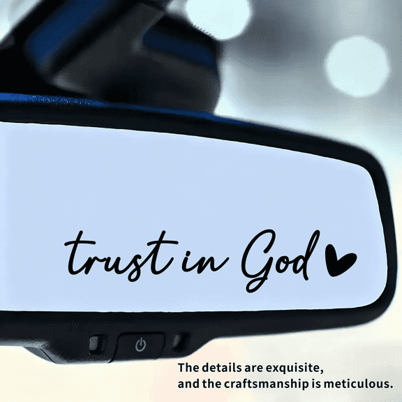 SCUARI 4PCS Car Stickers,Cars Decals,Car Accessories Trust in God Rearview Mirror Sticker,Auto Stickers and Decals,Auto Decals for Women,Trust in God Mirror Decoration,Fits Most Vehicles (Black)