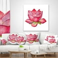 thumbnail image 4 of Designart Pink Lotus Watercolor Illustration - Flower Throw Pillow - 18x18, 4 of 5