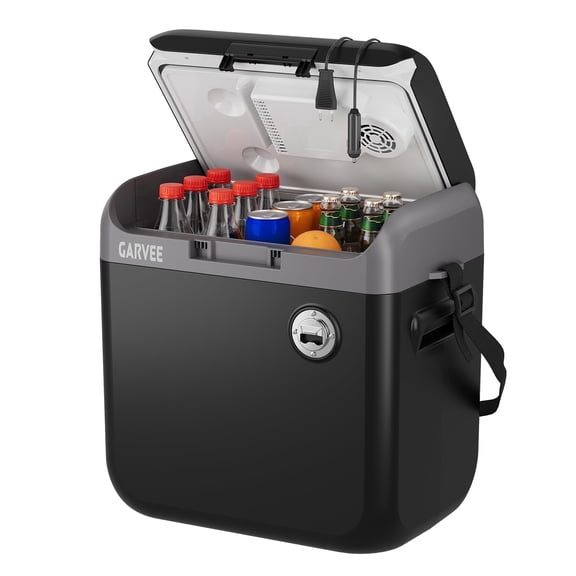 30L Portable Car Refrigerator & Warmer β Thermoelectric Electric Cooler with Handle, 110V AC & 12V DC Power β Ideal Fridge for Vehicles, Trucks, Camping & Travel