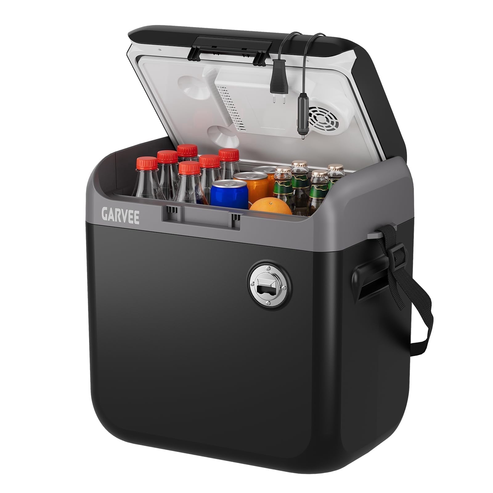 30L Portable Car Refrigerator & Warmer – Thermoelectric Electric Cooler with Handle, 110V AC & 12V DC Power – Ideal Fridge for Vehicles, Trucks, Camping & Travel