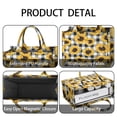 thumbnail image 4 of Large Capacity Tote Bag,Black White Gray Checker Sunflower Pattern Handbag Fashion Luxury Tote Bag,15.7"x13"x 5.1" Inches,Laptop Compatible, 4 of 6