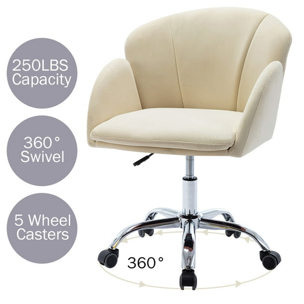 Vanity Chair With Wheels Modern Swivel, Modern Desk Chairs With Arms