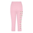 thumbnail image 4 of Fjofpr Leggings for Toddler Girls2T Toddler Kids Fashion Baesball Print Summer Leisure Yoga Sports Frenum Cropped Pants Pink 2 Years, 4 of 4