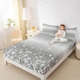 thumbnail image 4 of Homewish Chic Diamond Twin Sheet Sets,Glitter Print Twin Fitted Sheet,Gray Silver Flat Sheet For Girls Kids,Super Cozy Room Decor,3pcs, 4 of 7