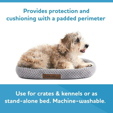 Vibrant Life X-Small Cozy Luxe Crate Mat Pet Bed, Gray