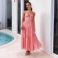 thumbnail image 4 of Vestido Fluido con Tirantes Finos y Corsé para Mujer, Ideal para Vacaciones en la Playa o Como Invitada de Boda Rosa M, 4 of 10