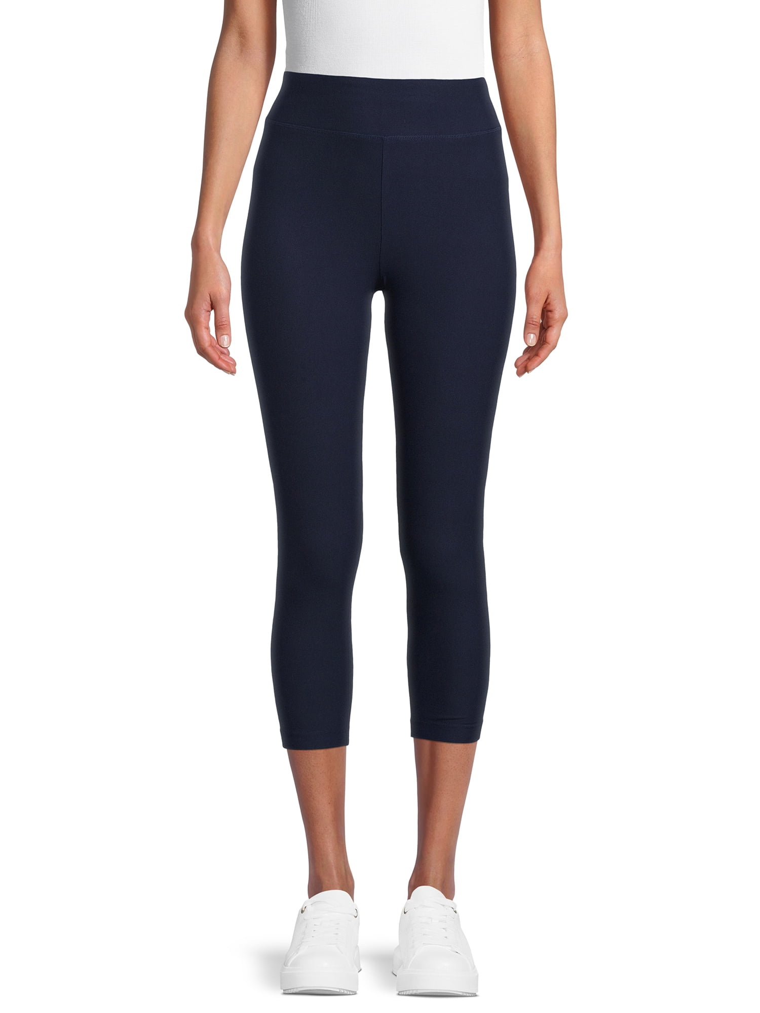 Time and Tru Women's High Rise Knit Capri Leggings - Walmart.com