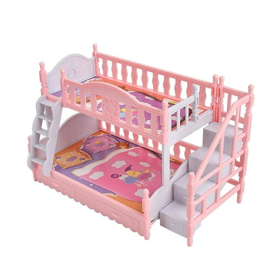Small Furniture Ornament Miniature Bed Bunk Doll house Living Room Decoration E0