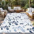 thumbnail image 2 of Blue Botanical Outdoor Rug for Patio/Deck/Porch, Non-Slip Large Area Rug 5 x 7 Ft, Spring Floral Watercolor Leaf Indoor Outdoor Rugs Washable Area Rugs, Reversible Camping Rug Carpet Runner, 2 of 8