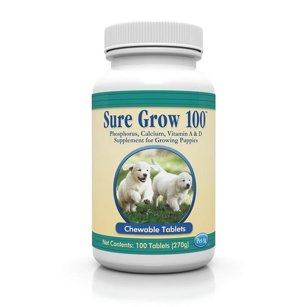Sure Grow 100 (Trophy Animal Health Care) Aids in Development of Healthy Bones Tendons and Ligaments for Puppies Chewable Tablets 100 Ct - Sure Grow 100 (Trophy Animal Health Care) Aids in Development of Healthy Bones Tendons and Ligaments for Puppies Chewable Tablets 100 Ct -