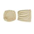 thumbnail image 1 of 2 Pcs Protective Chair Covers Seat Back Cushion Protector Home Supplies Multicolor Rotating Stretch Slipcover for Solid Armchair beige, 1 of 6