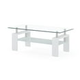 thumbnail image 2 of Global Furniture Rectangle Glossy White Coffee Table with Clear Glass Top, 2 of 2