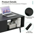 thumbnail image 3 of HomGarden Wood Coffee Table, Modern Console Sofa Side Table Cocktail Table Black, 3 of 10