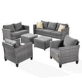 thumbnail image 2 of Ovios 6 Pieces Outdoor Patio Furniture All-Weather Sectional Sofa Loveseat for Lawn, Steel Frame, 2 of 6