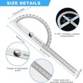 thumbnail image 2 of Goniometer, 1 Item Protractor, Angle Protractor, Made of Stainless Steel, Durable, Portable, Smooth Surface, Suitable for DIY Production, Woodworking, 2 of 5