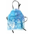 thumbnail image 1 of Fleur De Lis Apron Illustration of Lily Flower Like Frozen Heredic Nobility Emblem Queenly Style Print, Unisex Kitchen Bib Apron with Adjustable Neck for Cooking Baking Gardening, Blue, by Ambesonne, 1 of 3