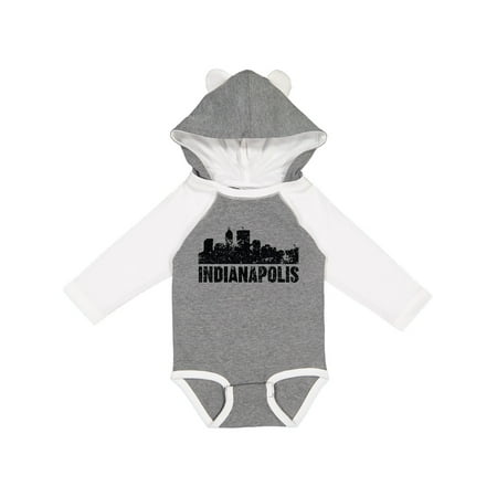 

Inktastic Indianapolis Skyline Grunge Gift Baby Boy or Baby Girl Long Sleeve Bodysuit