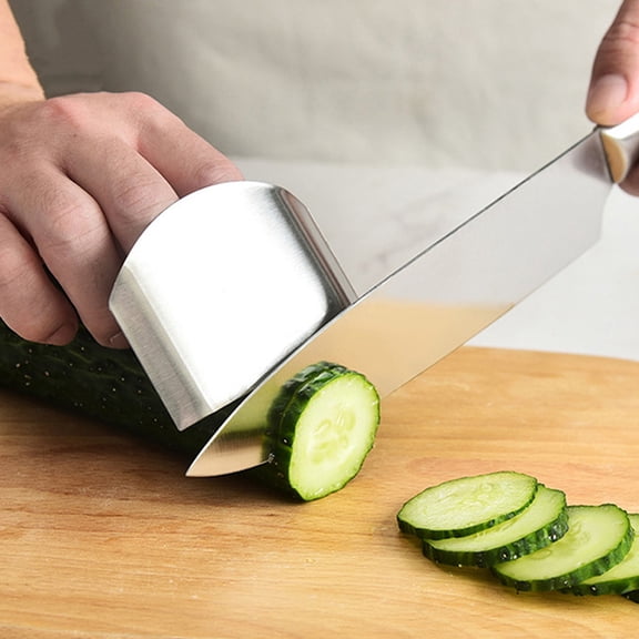 KAKOWELY 5Pcs Stainless Steel Cutting Finger Protector for Chopping Dicing Kitchen Use