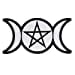 thumbnail image 2 of PAGAN TRIPLE GODDESS, Iron-On / Saw-On, Heat Sealed Backing Rayon PATCH - 4" x 2", 2 of 2
